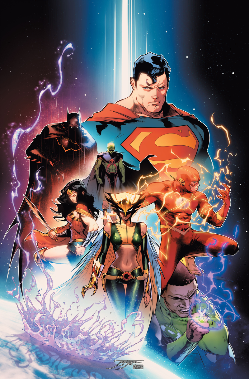 Jorge Jiménez’s full cover for Justice League #2.